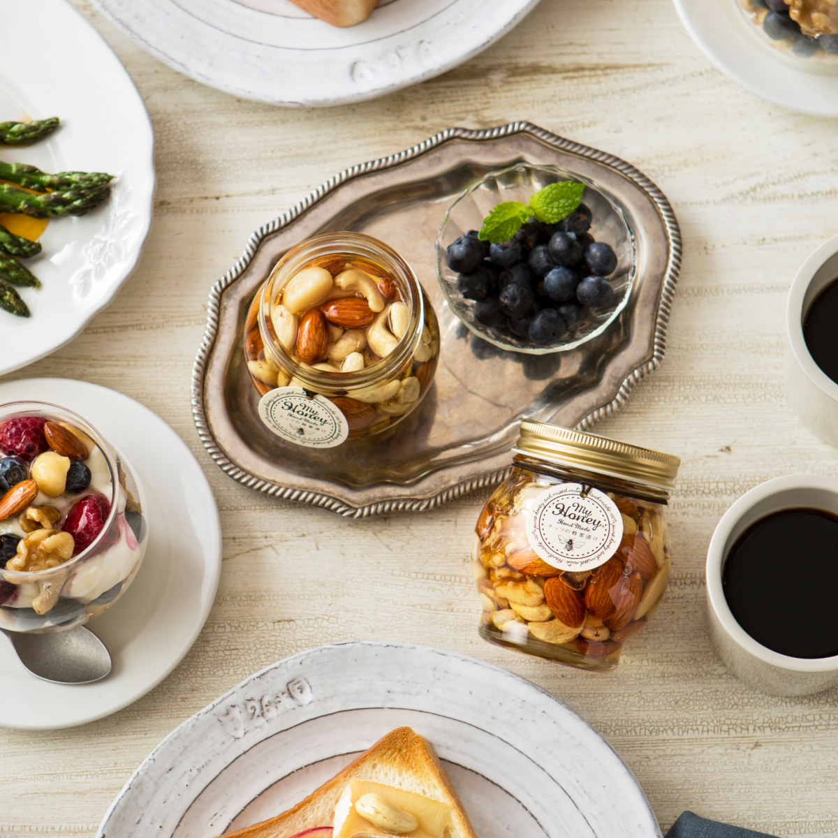 ナッツの蜂蜜漬けM＆ピーナッツハニーM | MYHONEY（マイハニー）の